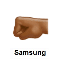 Left-Facing Fist: Medium-Dark Skin Tone on Samsung