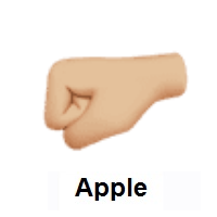 Left-Facing Fist: Medium-Light Skin Tone on Apple iOS