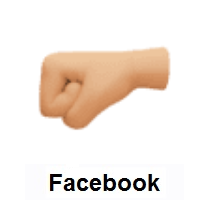 Left-Facing Fist: Medium-Light Skin Tone on Facebook