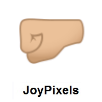 Left-Facing Fist: Medium-Light Skin Tone on JoyPixels