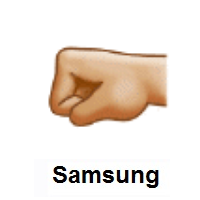 Left-Facing Fist: Medium-Light Skin Tone on Samsung