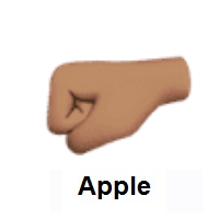 Left-Facing Fist: Medium Skin Tone on Apple iOS