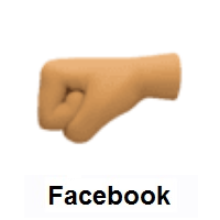 Left-Facing Fist: Medium Skin Tone on Facebook
