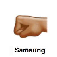 Left-Facing Fist: Medium Skin Tone on Samsung