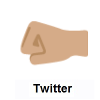 Left-Facing Fist: Medium Skin Tone on Twitter Twemoji