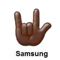Love-You Gesture: Dark Skin Tone on Samsung