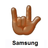 Love-You Gesture: Medium-Dark Skin Tone on Samsung
