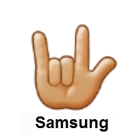 Love-You Gesture: Medium-Light Skin Tone on Samsung