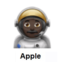 Man Astronaut: Dark Skin Tone on Apple iOS