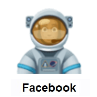 Man Astronaut: Dark Skin Tone on Facebook