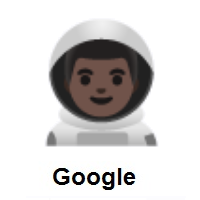 Man Astronaut: Dark Skin Tone on Google Android