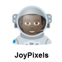 Man Astronaut: Dark Skin Tone on JoyPixels