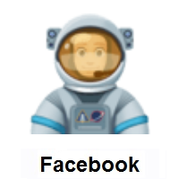 Man Astronaut: Light Skin Tone on Facebook