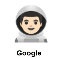 Man Astronaut: Light Skin Tone on Google Android