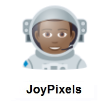 Man Astronaut: Medium-Dark Skin Tone on JoyPixels