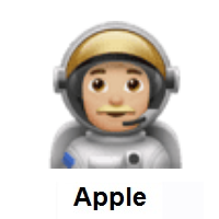 Man Astronaut: Medium-Light Skin Tone on Apple iOS