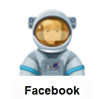 Man Astronaut: Medium-Light Skin Tone on Facebook
