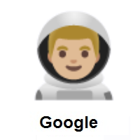 Man Astronaut: Medium-Light Skin Tone on Google Android