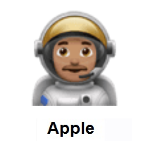 Man Astronaut: Medium Skin Tone on Apple iOS