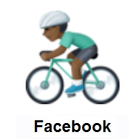 Man Biking: Dark Skin Tone on Facebook