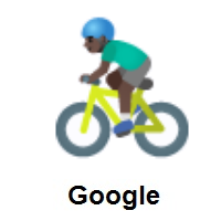Man Biking: Dark Skin Tone on Google Android