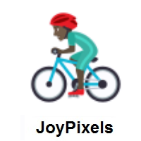 Man Biking: Dark Skin Tone on JoyPixels