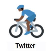 Man Biking: Dark Skin Tone on Twitter Twemoji