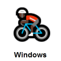 Man Biking: Dark Skin Tone on Microsoft Windows