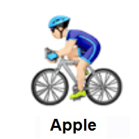 Man Biking: Light Skin Tone on Apple iOS