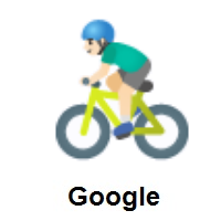 Man Biking: Light Skin Tone on Google Android