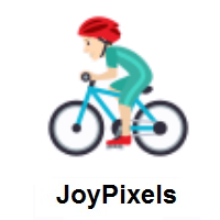 Man Biking: Light Skin Tone on JoyPixels