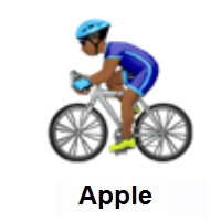 Man Biking: Medium-Dark Skin Tone on Apple iOS