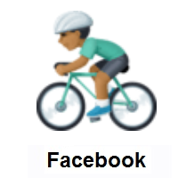 Man Biking: Medium-Dark Skin Tone on Facebook