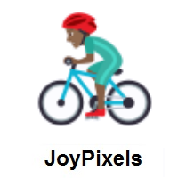Man Biking: Medium-Dark Skin Tone on JoyPixels