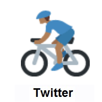 Man Biking: Medium-Dark Skin Tone on Twitter Twemoji