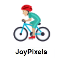 Man Biking: Medium-Light Skin Tone on JoyPixels