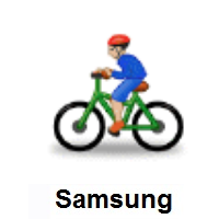 Man Biking: Medium-Light Skin Tone on Samsung