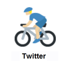 Man Biking: Medium-Light Skin Tone on Twitter Twemoji