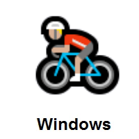 Man Biking: Medium-Light Skin Tone on Microsoft Windows