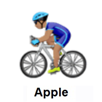 Man Biking: Medium Skin Tone on Apple iOS