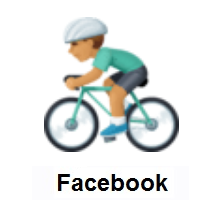 Man Biking: Medium Skin Tone on Facebook