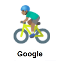 Man Biking: Medium Skin Tone on Google Android