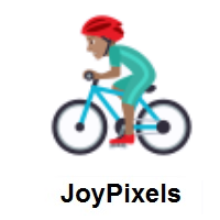 Man Biking: Medium Skin Tone on JoyPixels