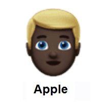 Man: Blond Hair: Dark Skin Tone on Apple iOS