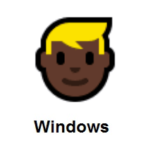 Man: Blond Hair: Dark Skin Tone on Microsoft Windows