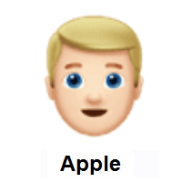 Man: Blond Hair: Light Skin Tone on Apple iOS