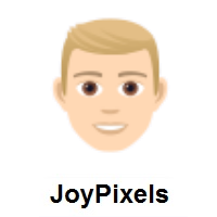 Man: Blond Hair: Light Skin Tone on JoyPixels