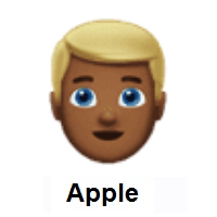 Man: Blond Hair: Medium-Dark Skin Tone on Apple iOS