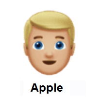 Man: Blond Hair: Medium-Light Skin Tone on Apple iOS