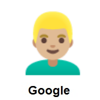 Man: Blond Hair: Medium-Light Skin Tone on Google Android